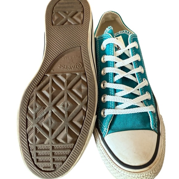 Converse Teal and White Canvas Shoes,  Women’s 5.5, Men’s 4.5 GUC - Picture 7 of 8